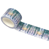 Wrapables Glitter Washi Masking Tape, Snowy Forest, 30mm x 3M