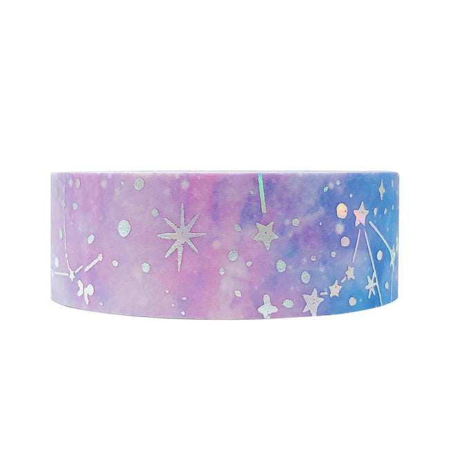 Wrapables Gold and Silver Foil Washi Masking Tape, Constellations, 15mm x 5M