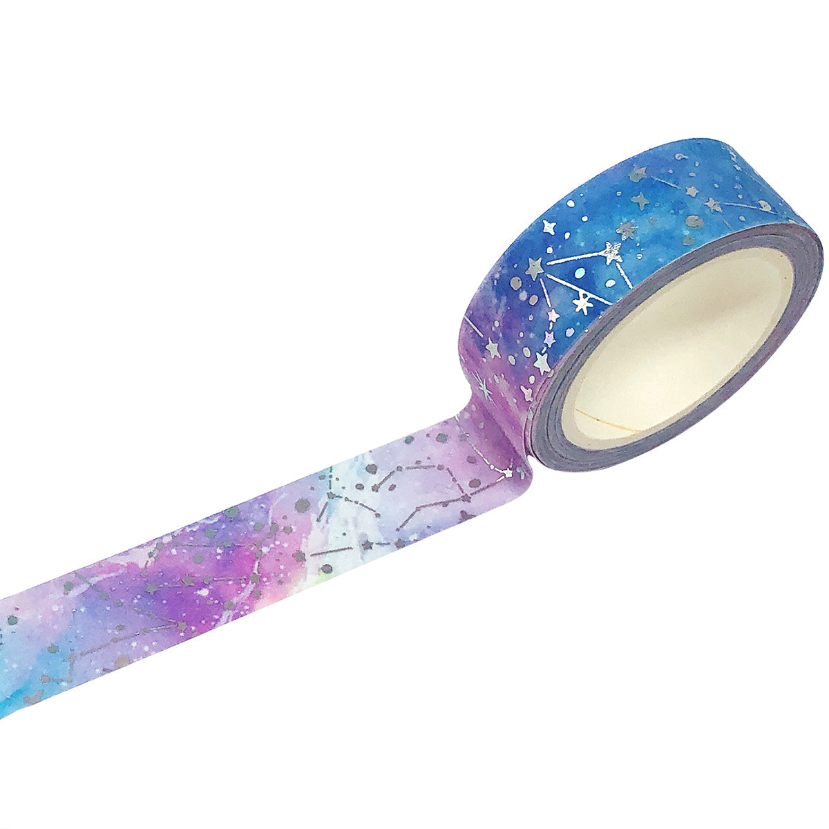 Wrapables Gold and Silver Foil Washi Masking Tape, Constellations, 15mm x 5M