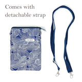 Wrapables Mini Crossbody Cell Phone Bag, Navy Leaves