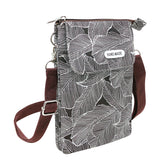 Wrapables Mini Crossbody Cell Phone Bag, Brown Leaves