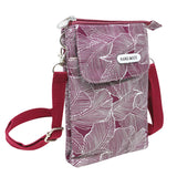 Wrapables Mini Crossbody Cell Phone Bag, Wine Leaves