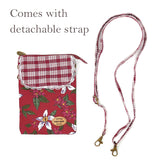 Wrapables Mini Crossbody Cell Phone Bag, Red Country Style