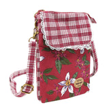 Wrapables Mini Crossbody Cell Phone Bag, Red Country Style