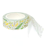 Wrapables Gold and Silver Foil Washi Masking Tape, Sprig Leaves, 15mm x 5M