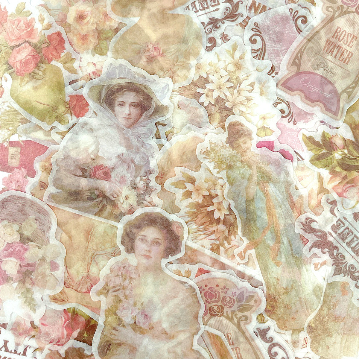 Wrapables Decorative Scrapbooking Washi Stickers, DIY Crafts for Stationery, Diary, Card Making (60 pcs), Aristocrats
