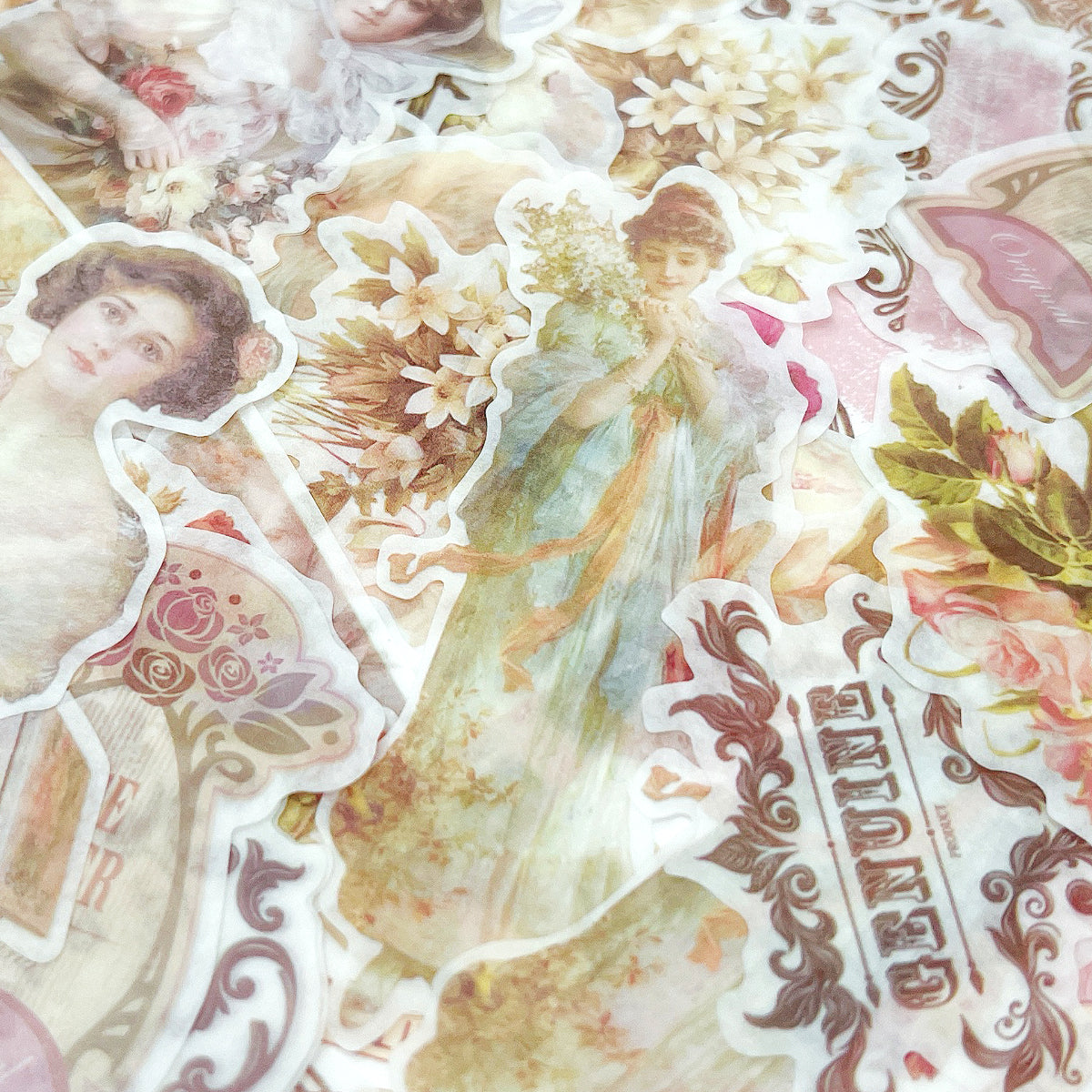 Wrapables Decorative Scrapbooking Washi Stickers, DIY Crafts for Stationery, Diary, Card Making (60 pcs), Aristocrats