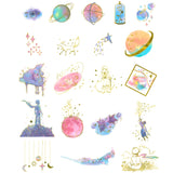 Wrapables Decorative Scrapbooking Washi Stickers, DIY Crafts for Stationery, Diary, Card Making (60 pcs), Gold Foil 1 (Celestial)