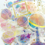 Wrapables Decorative Scrapbooking Washi Stickers, DIY Crafts for Stationery, Diary, Card Making (60 pcs), Gold Foil 1 (Celestial)