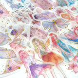 Wrapables Decorative Scrapbooking Washi Stickers, DIY Crafts for Stationery, Diary, Card Making (60 pcs), Gold Foil 2 (Fairies)