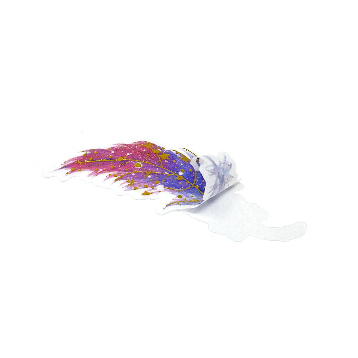 Wrapables Decorative Scrapbooking Washi Stickers, DIY Crafts for Stationery, Diary, Card Making (60 pcs), Gold Foil 3 (Feathers)