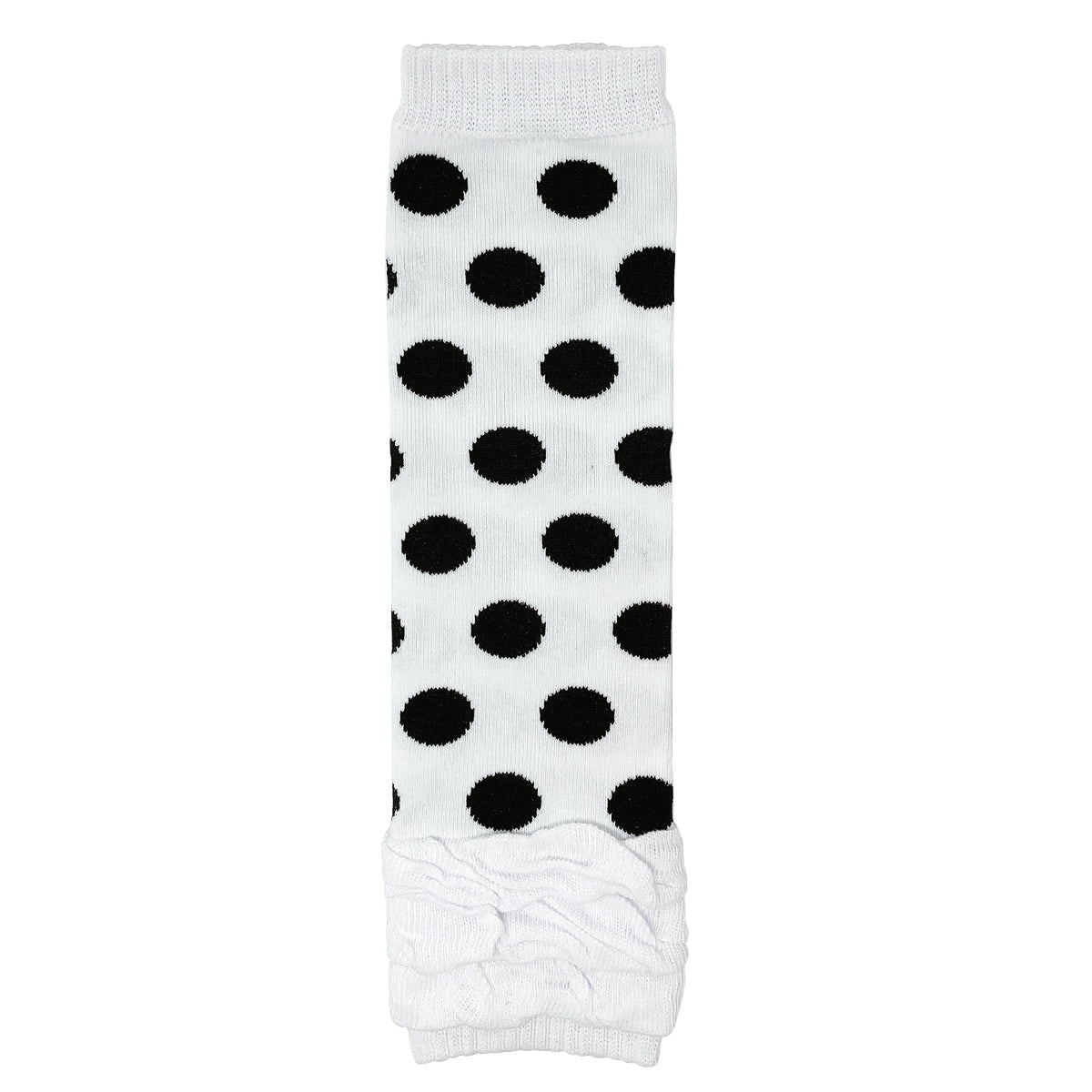 Wrapables Ruched and Dots Baby & Toddler Leg Warmers, White Ruched and Dots