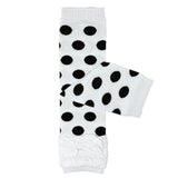 Wrapables Ruched and Dots Baby & Toddler Leg Warmers, White Ruched and Dots