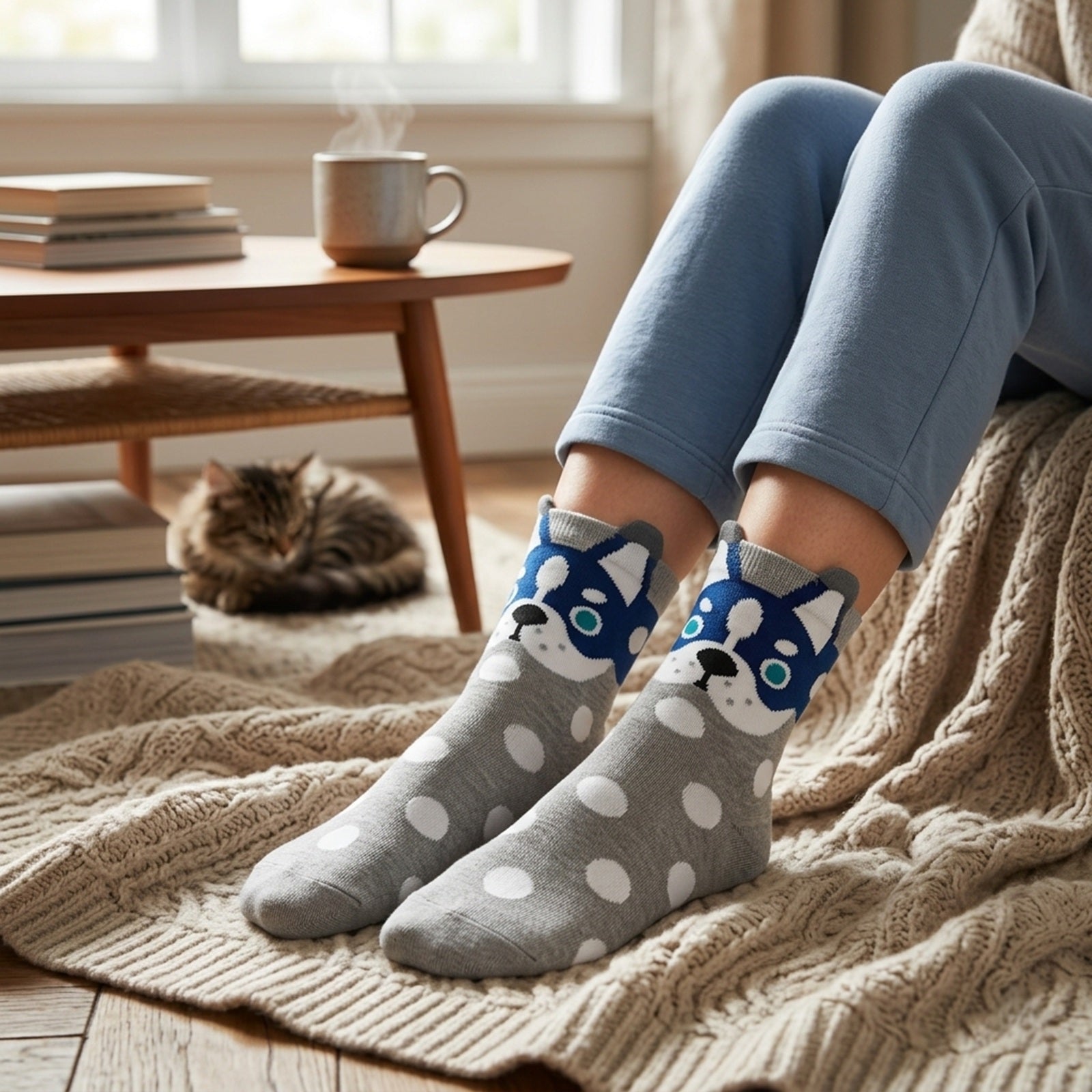 Wrapables Novelty Animal Print Crew Socks (Set of 5)