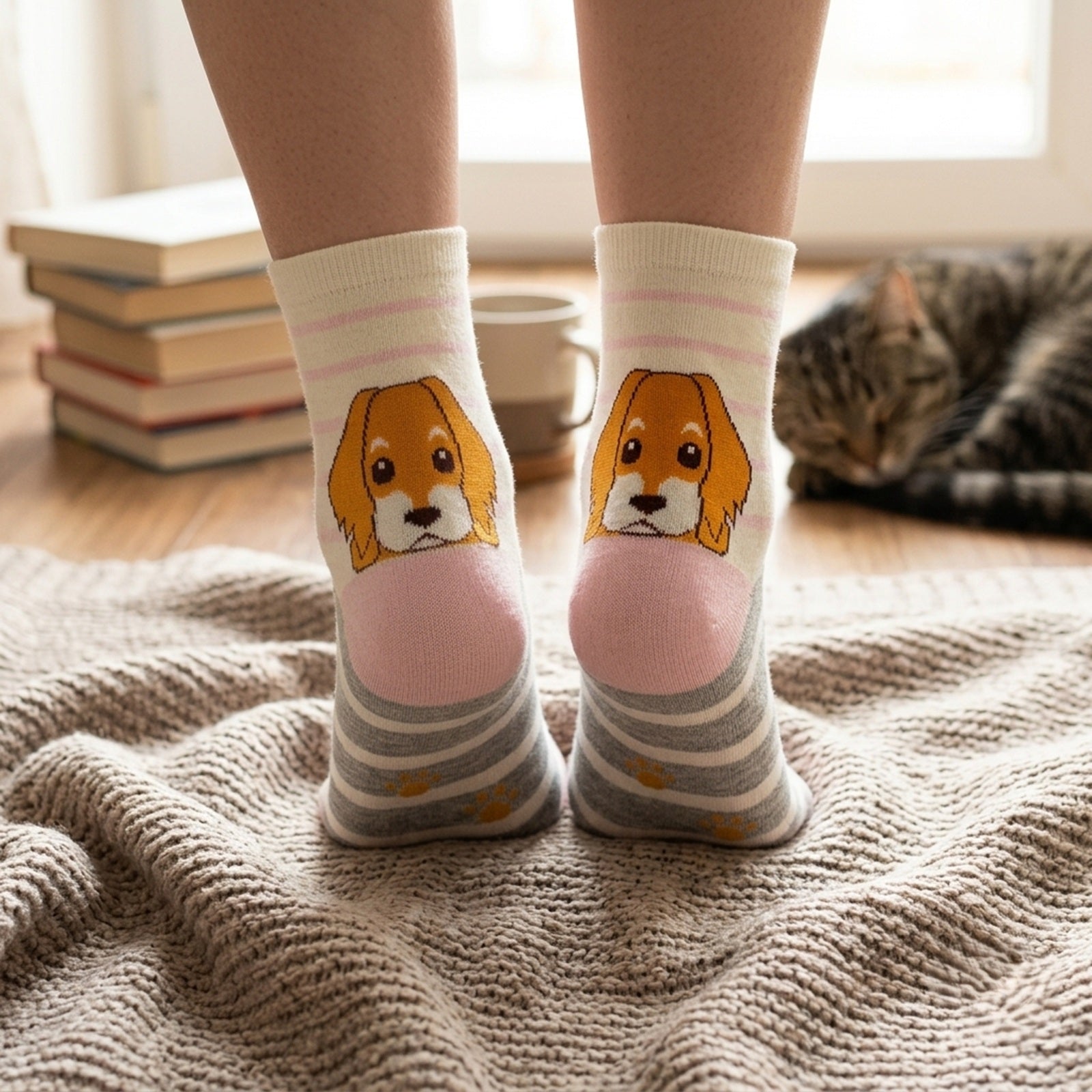 Wrapables Novelty Animal Print Crew Socks (Set of 5)