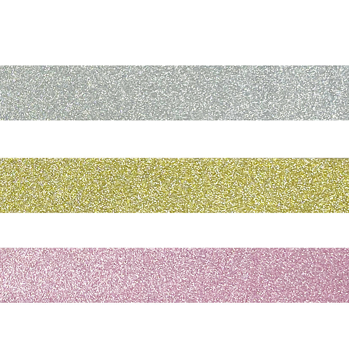 Wrapables Glitter and Shine Washi Tapes Decorative Masking Tapes (Set of 3), Solid Glitter Pastel