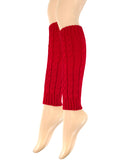 Wrapables Women's Cable Knit Leg Warmers, Red