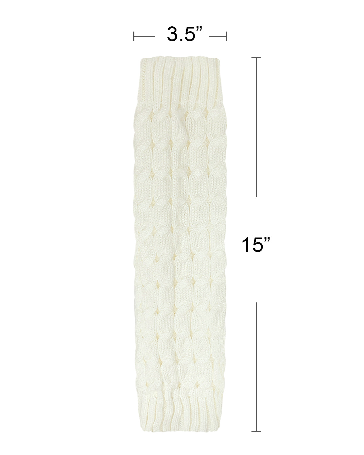 Wrapables Women's Cable Knit Leg Warmers, Cream