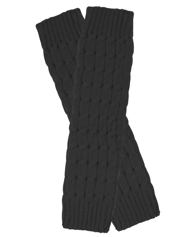 Wrapables Women's Cable Knit Leg Warmers, Black