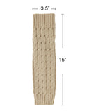 Wrapables Women's Cable Knit Leg Warmers, Khaki