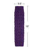 Wrapables Women's Cable Knit Leg Warmers, Purple