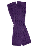 Wrapables Women's Cable Knit Leg Warmers, Purple