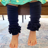 Wrapables Really Ruffly Baby & Toddler Leg Warmers, Dark Navy