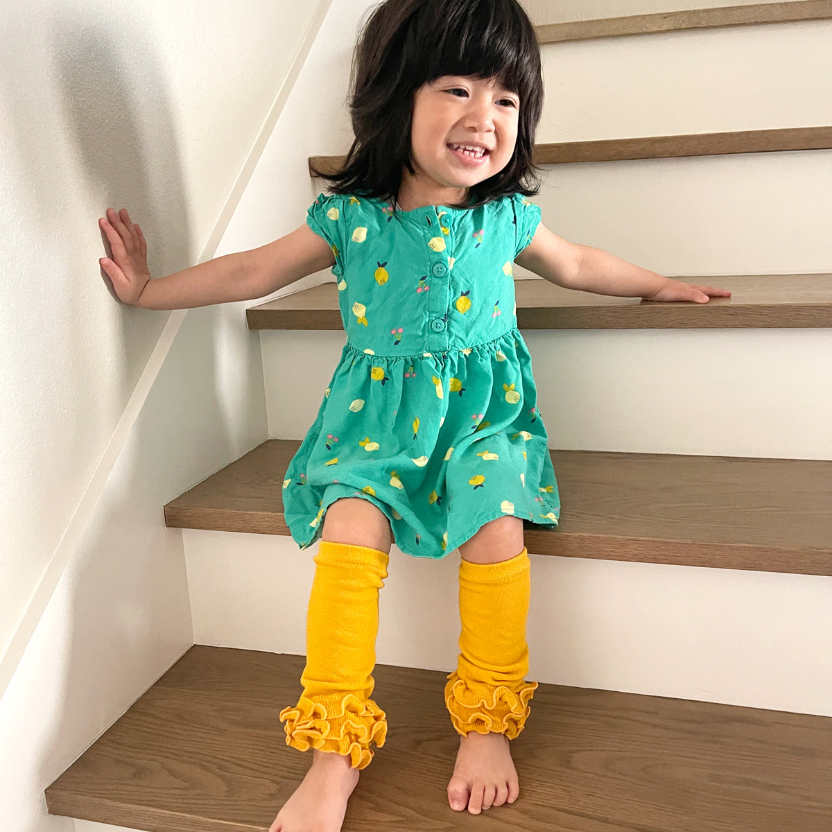 Wrapables Really Ruffly Baby & Toddler Leg Warmers, Mustard