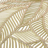 Wrapables Vinyl Metallic Colored Placemats for Weddings, Parties, Special Events (Set of 4), Champagne Rectangle Leaves