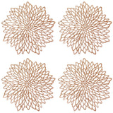 Wrapables Vinyl Metallic Colored Placemats for Weddings, Parties, Special Events (Set of 4), Rose Gold Blossom