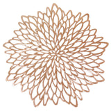 Wrapables Vinyl Metallic Colored Placemats for Weddings, Parties, Special Events (Set of 4), Rose Gold Blossom