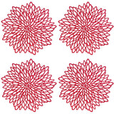 Wrapables Vinyl Metallic Colored Placemats for Weddings, Parties, Special Events (Set of 4), Red Blossom