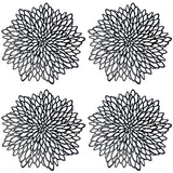 Wrapables Vinyl Metallic Colored Placemats for Weddings, Parties, Special Events (Set of 4), Black Blossom