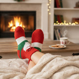 Wrapables Novelty Winter Warm Christmas Fuzzy Slipper Socks for Women (Set of 3), Reindeer