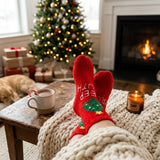 Wrapables Novelty Winter Warm Christmas Fuzzy Slipper Socks for Women (Set of 3), Santa