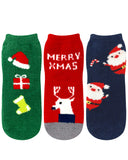 Wrapables Novelty Winter Warm Christmas Fuzzy Slipper Socks for Women (Set of 3), Merry Xmas