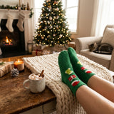 Wrapables Novelty Winter Warm Christmas Fuzzy Slipper Socks for Women (Set of 3), Merry Xmas
