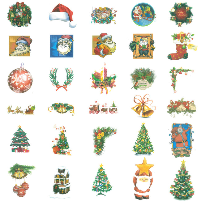 Wrapables Holiday Scrapbooking Washi Stickers, DIY Crafts for Stationery, Diary, Card Making (60 pcs), Christmas Trees & Décor