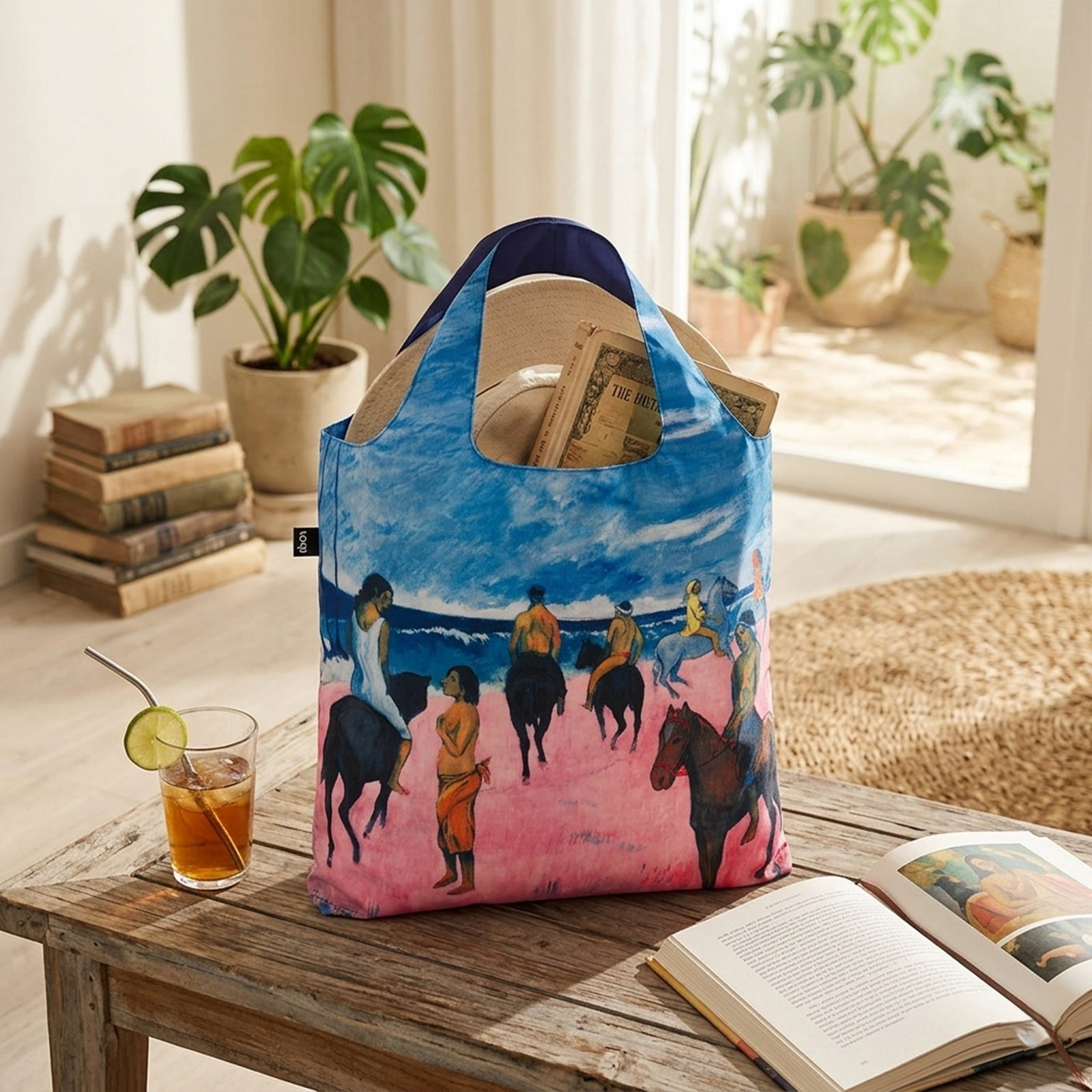 LOQI Museum Paul Gauguin's Horsemen on the Beach Reusable Shopping Bag