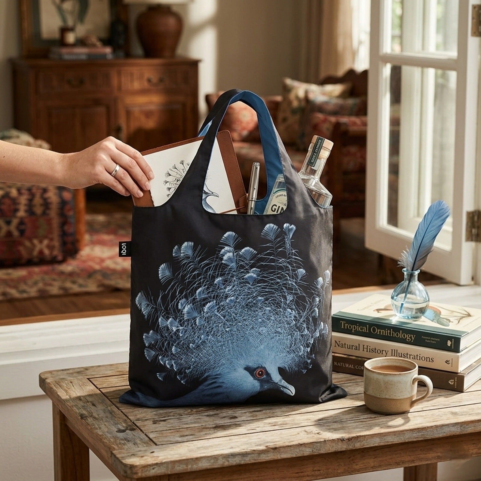 LOQI National Geographic Crowned Pigeon Reusable Shopping Bag