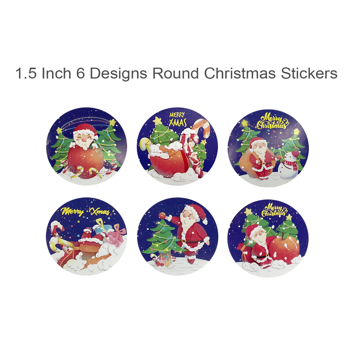 Wrapables Christmas Stickers Label Roll, Holiday Stickers for Sealing Cards, Envelopes, Gift Boxes, Festive Party Favors (500 pcs), Santa Claus