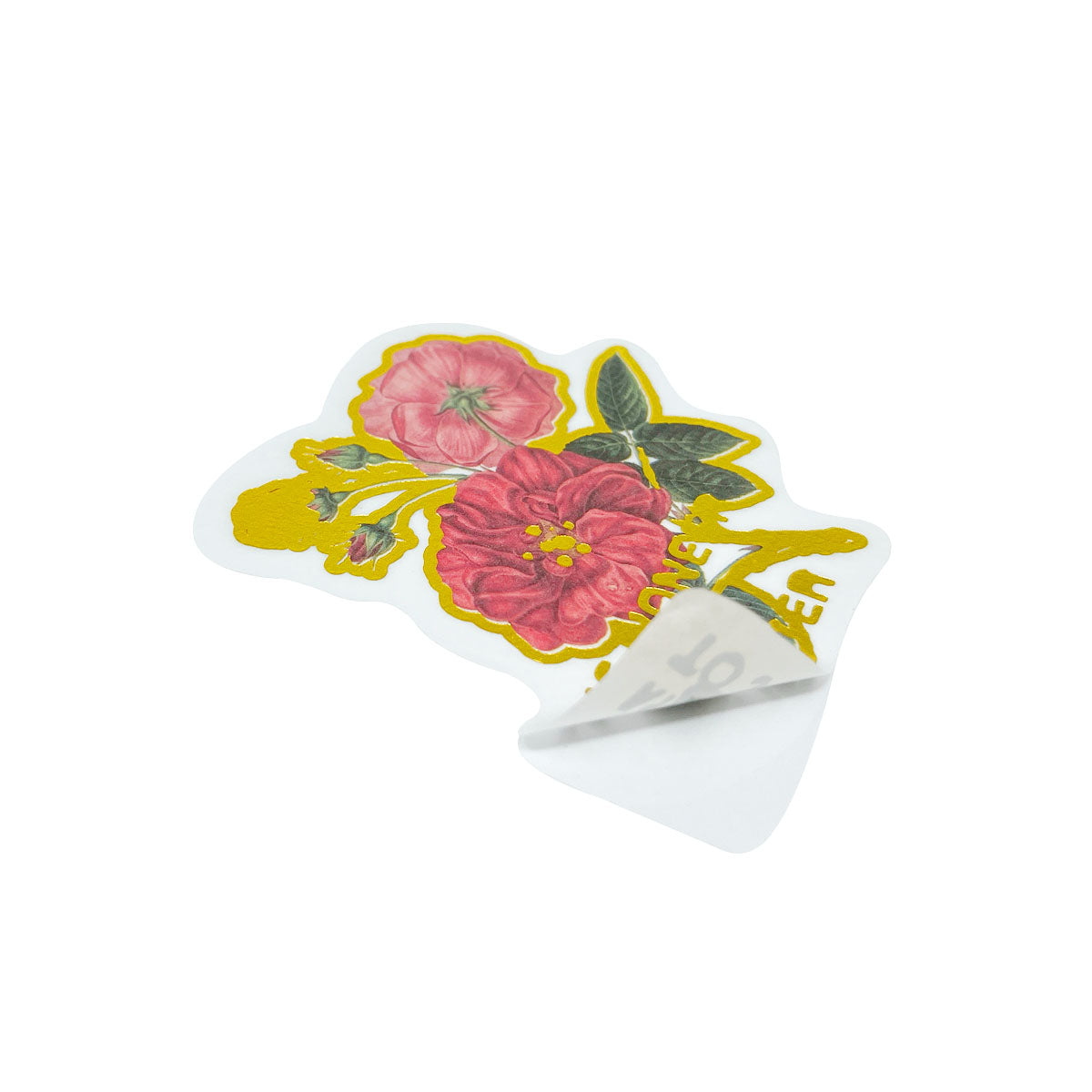 Wrapables Decorative Scrapbooking Washi Stickers, DIY Crafts for Stationery, Diary, Card Making (60 pcs), Gold Foil 7 (Flowers & Mushrooms)