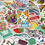 Wrapables Waterproof Vinyl Stickers for Water Bottles, Laptop, Phones, Skateboards, Decals for Teens, 100pcs, Be Cool