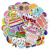 Wrapables Waterproof Vinyl Stickers for Water Bottles, Laptop, Phones, Skateboards, Decals for Teens, 100pcs, Be Cool