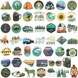 Wrapables Waterproof Vinyl Stickers for Water Bottles, Laptop, Phones, Skateboards, Decals for Teens, 100pcs, Outdoor Adventures