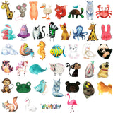 Wrapables Waterproof Vinyl Stickers for Water Bottles, Laptop, Phones, Skateboards, Decals for Teens, 80pcs, Cute Animals