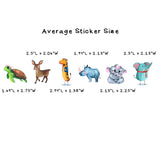 Wrapables Waterproof Vinyl Stickers for Water Bottles, Laptop, Phones, Skateboards, Decals for Teens, 80pcs, Cute Animals