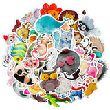 Wrapables Waterproof Vinyl Stickers for Water Bottles, Laptop, Phones, Skateboards, Decals for Teens, 80pcs, Cute Animals