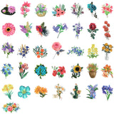 Wrapables Waterproof Vinyl Stickers for Water Bottles, Laptop, Phones, Skateboards, Decals for Teens, 80pcs, Floral Bouquet