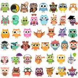 Wrapables Waterproof Vinyl Stickers for Water Bottles, Laptop, Phones, Skateboards, Decals for Teens, 80pcs, Owls